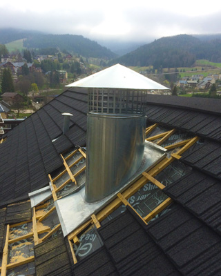 Conduit de cheminée habillé de zinc